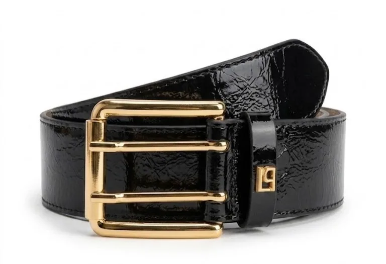 Cinto Lança Perfume Verniz Preto