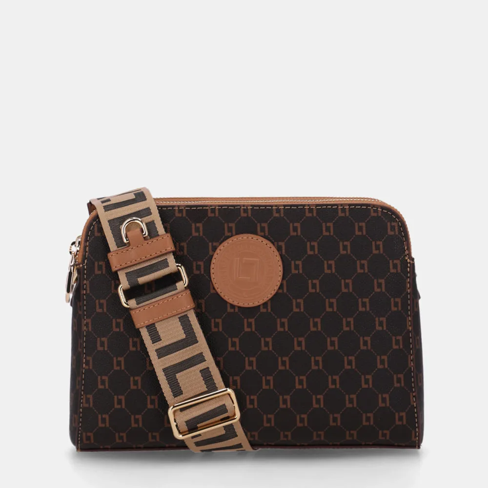 Bolsa Bella Tiracolo Média Monograma LL Mocca