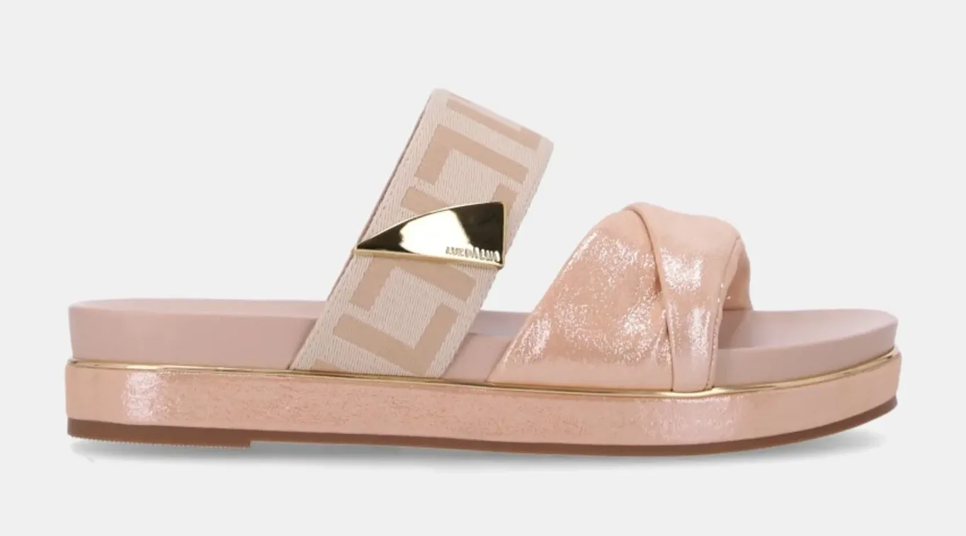 Sandália Flatform Puntini Bege Com Gorgurão Frappe