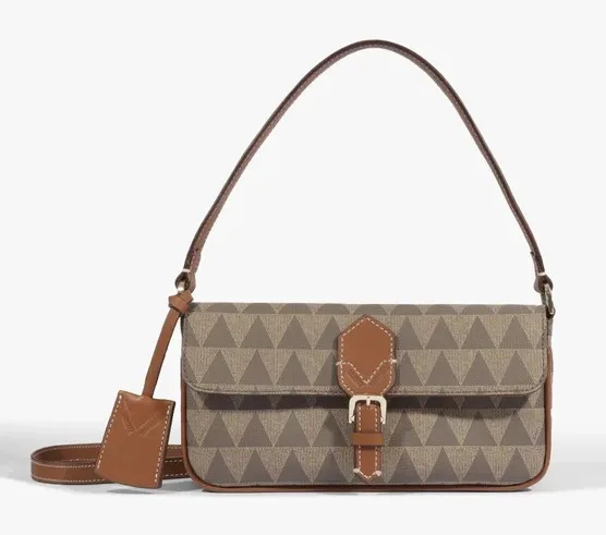 Bolsa de Ombro Pequena Triangle Bege
