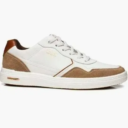 Sapatênis Casual Branco e Marrom