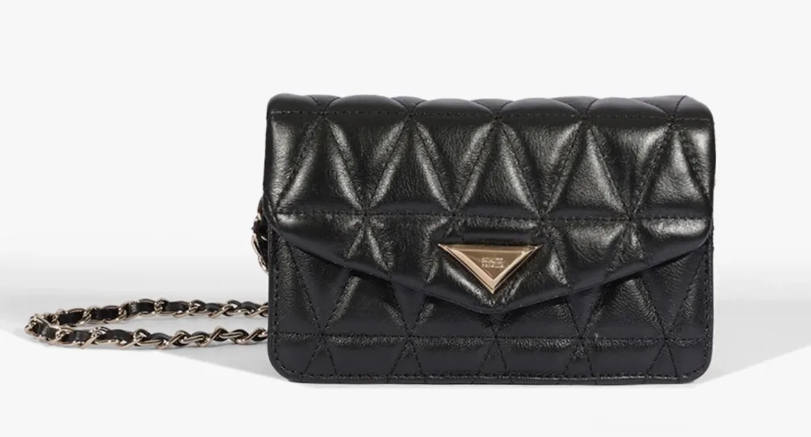 Bolsa Média Couro Preta