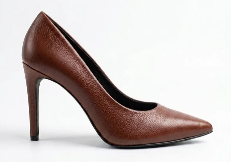 Scarpin Clássico Couro Com Salto Fino - Rum