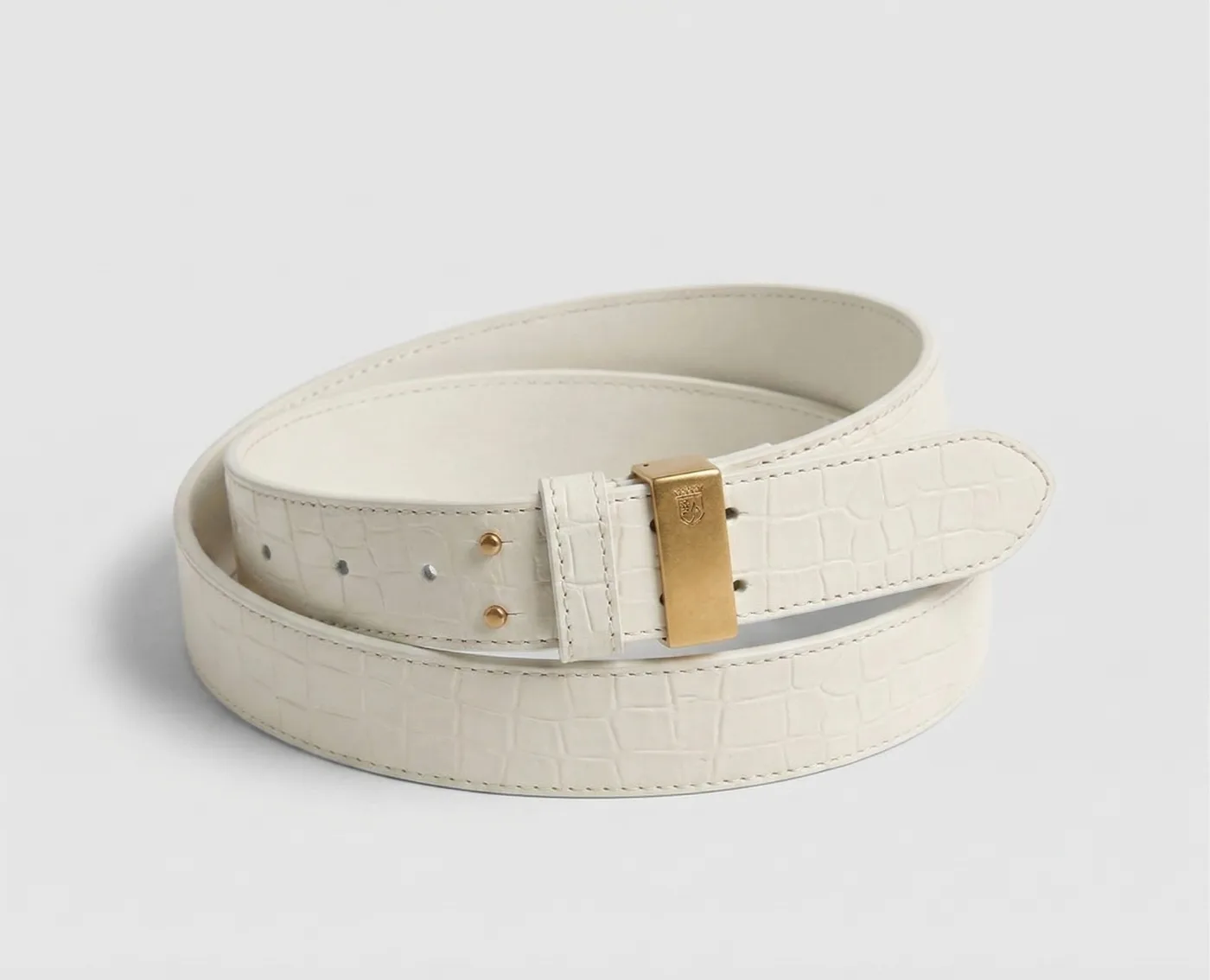 Cinto Off White Croco