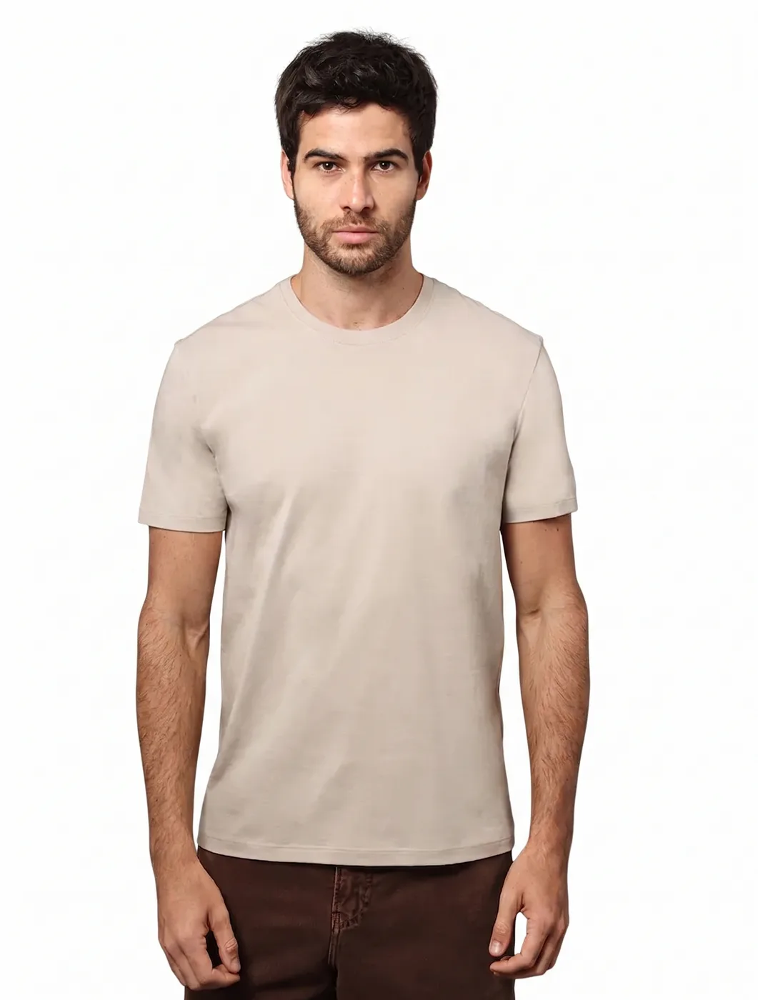 Camiseta Masculina Ômega Peito Caqui Claro