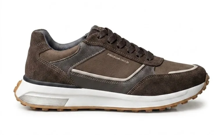 Tênis Casual Pegada Masculino em Couro